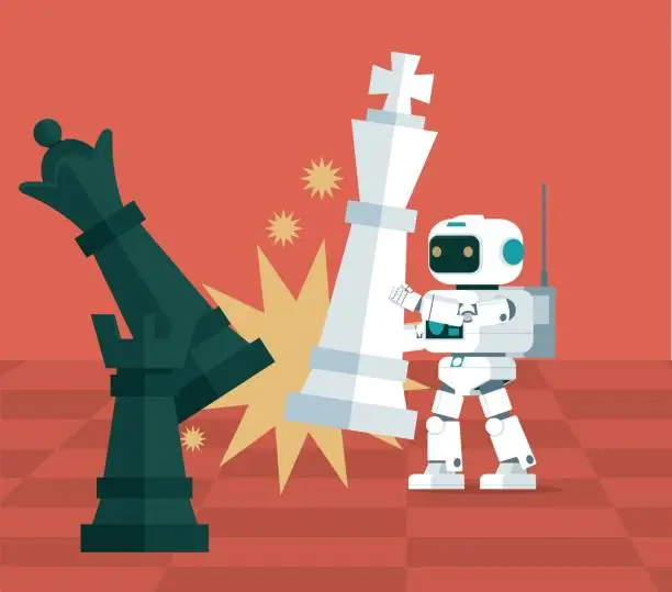 Vector illustration of Artificial Intelligence Chess