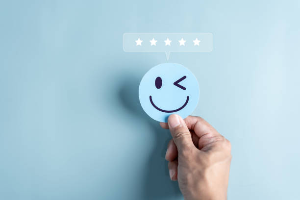 istock Experience of Customer and User give rating on online service, Satisfaction feedback and review give best quality good product survey ranking in top online business. 1696391783