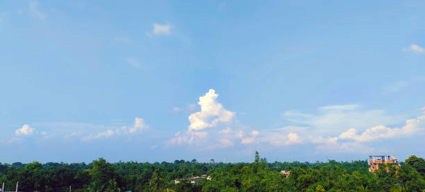 Blue sky and white cloud clear summer view, a large white cloud is in the sky, a blue sky with clouds and some white clouds