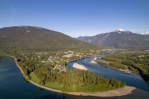 The landscape of Revelstoke, BC. Travel destinations of British Columbia.