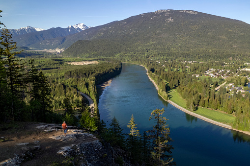 Columbia River in Revelstoke, BC. Top travel destinations in British Columbia.