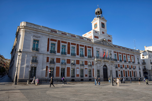 Logrono, Spain - August 17, 2022: Monument to General Espartero in Paseo del Espolon, Logrono, Spain.