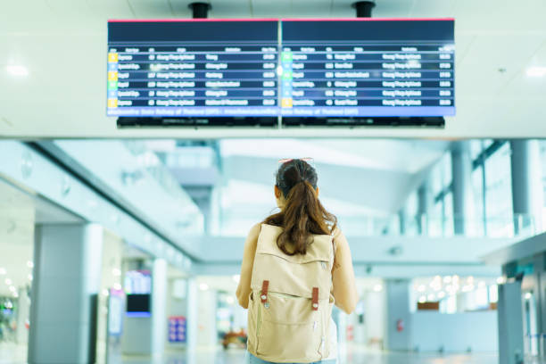 istock Female passenger at the airport. 1696436253