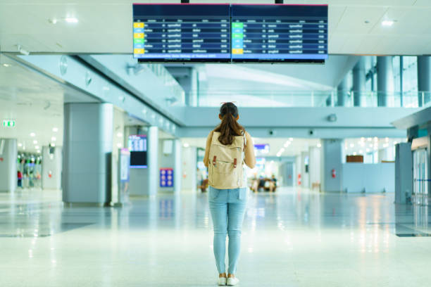 istock Female passenger at the airport. 1696436257
