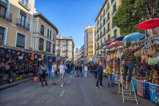 El Rastro Flea Market in Madrid is among the most popular open-air flea markets in the city. It's held on Sundays and public holidays and offers a wide variety of products.