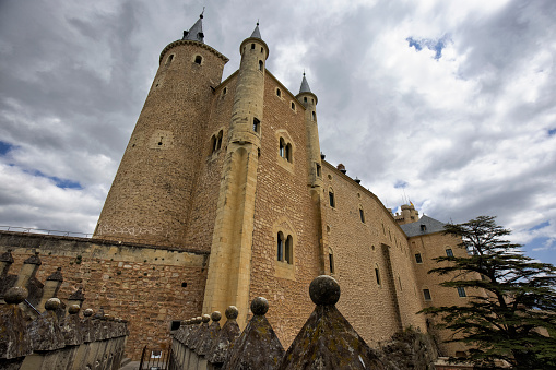 Exterior view of the Alcazar of Segovia, Spain.