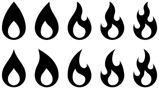 Flame Vector Simple Simple Flame Fire Vector Illustration Set Stock Illustration - Download ...