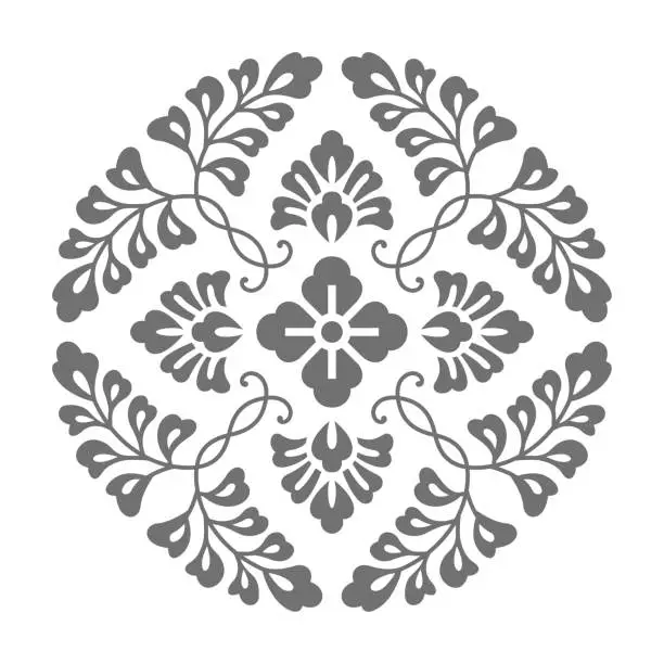 Vector illustration of Circle Floral Pattern of China style