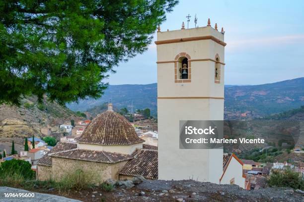 Jalance Church Tower Valencia Spain Stock Photo - Download Image Now - Ancient, Architecture, Built Structure