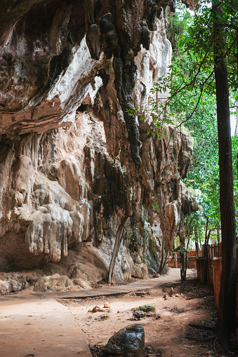 Pranang Cave and Railay stalactite at East railay krabi thailand