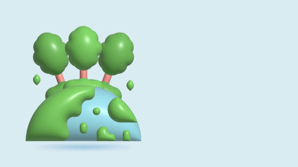 istock 3D Rendering of tree icon concept of World Environment Day 3D Render illustration cartoon style. 1696510280