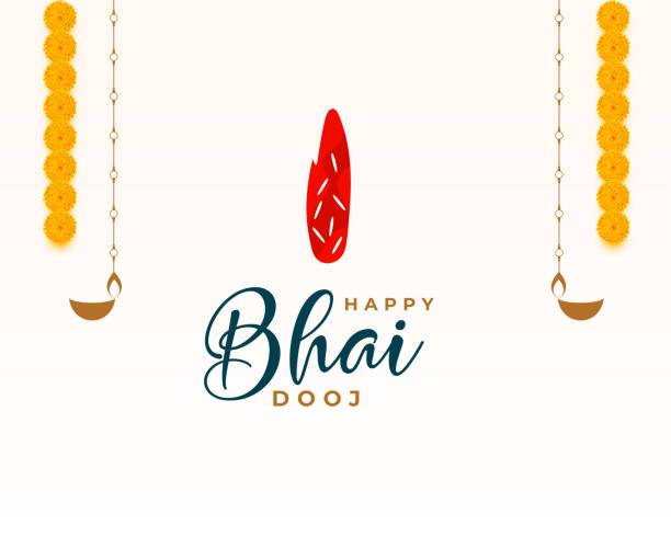bhai dooj event greeting card for brother sister love and care bhai dooj event greeting card for brother sister love and care vector bhai tika stock illustrations