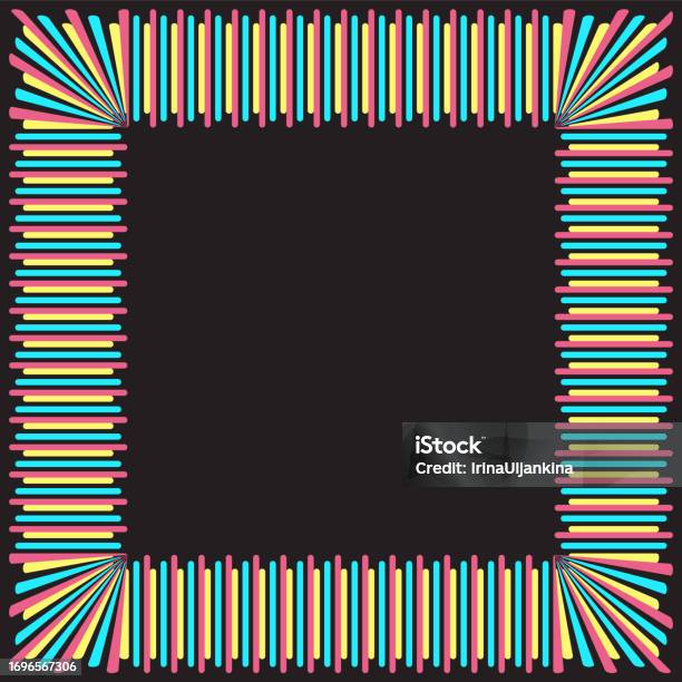 Parallel Patterned Frames Square Frame Of Parallel Stripes Isolated Stock Illustration - Download ...