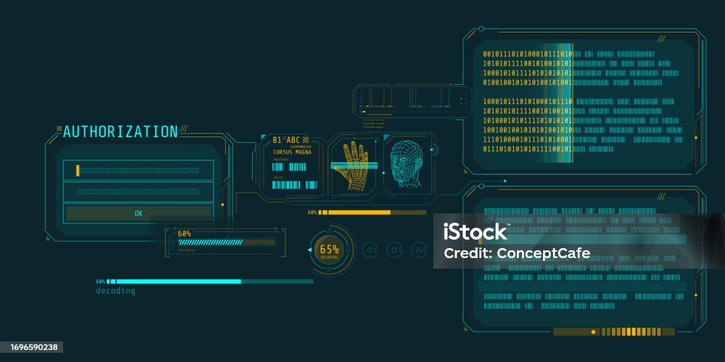 Data Decoding Program Interface With Authorization Window Stock ...