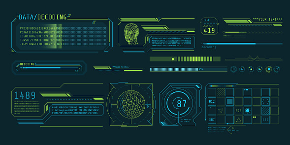 Hud Interface Examples Hud Interface Design For Decoding Big Data Stock Illustration ...