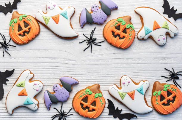 istock Multicolored Halloween  homemade cookies 1696633857