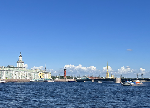 St. Petersburg, Russia - August 21 , 2023: Kunstkamera on the Neva River