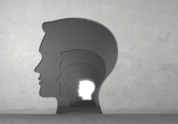 istock Idea concept. Hole in the wall in form of human head. 3d illustration 1696662911