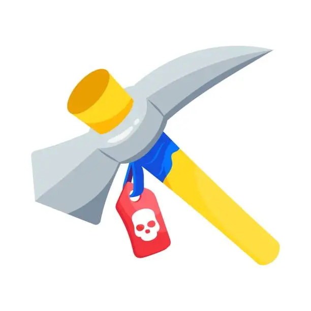 Vector illustration of Battle axe vector colorful stickers Icon Design illustration. EPS 10 File