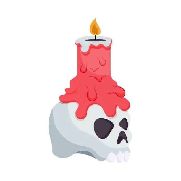 Vector illustration of Skull candle vector colorful stickers Icon Design illustration. EPS 10 File