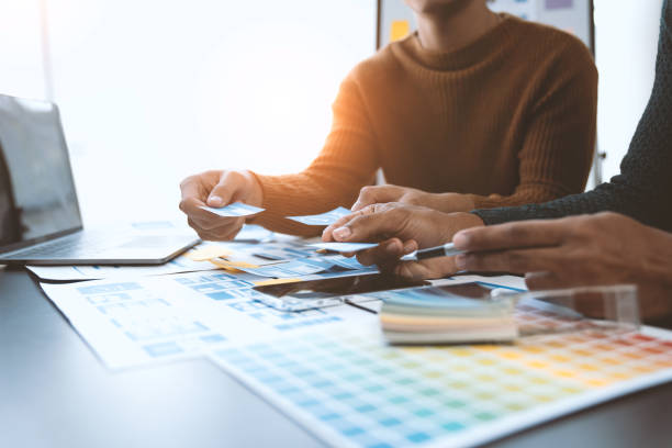 istock Creative Web, Graphic Designer, Tester team planning website ui xi app for mobile application development template layout. Prototyping wireframe development process program user experience concept. 1696699327