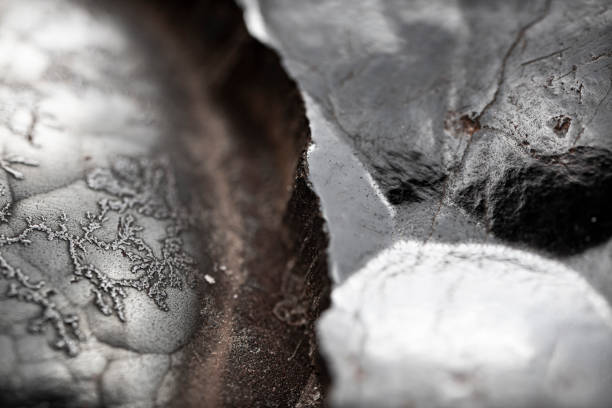 istock Surface texture of raw hematite mineral. Iron ore. 1696723795