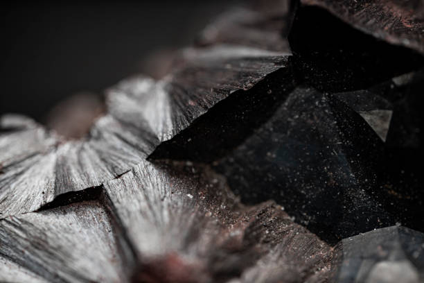 istock Surface texture of raw hematite mineral. Iron ore. 1696723797