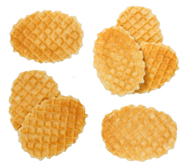 istock Top view of Waffle isolated on white background . 1696729455