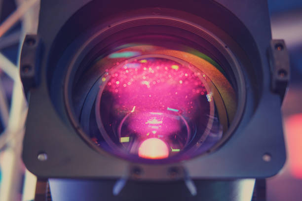 istock Big red light lamp at night. Filtered image processed vintage effect. 1696730338