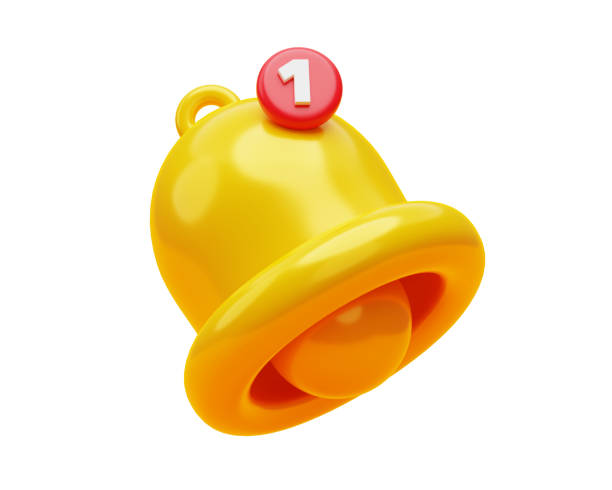 istock Bell icon sign or symbol 3d background illustration 1696740939