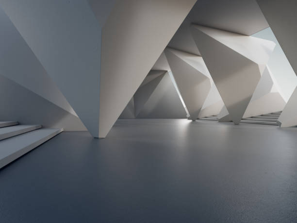 istock Geometric shapes structure on gray concrete floor. 1696767469
