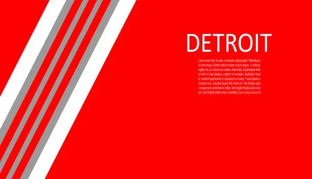 Vector illustration of Detroit Red Wings ice hockey team uniform colors. Template for presentation or infographics.