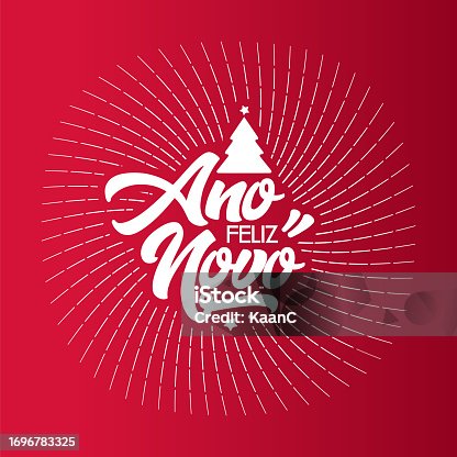 istock 2024 New Year lettering. Feliz Ano Novo 2024 sunburst shape. Holiday greeting card. Abstract numbers vector illustration. Holiday design for greeting card, invitation, calendar, etc. stock illustration 1696783325