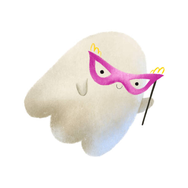 fairy ghost with masquerade pink mask. Cute casper. Childish hal fairy ghost with masquerade pink mask. Cute casper. Childish halloween isolated illustration casper wyoming stock illustrations