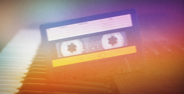 istock Retro film photography effect. Grunge texture frame. Dusted Holographic Abstract Multicolored Vintage Retro Looking Photo, Rainbow Light Leaks Prism Colors, Vintage audio tape cassette, retro mixtape 1696870772
