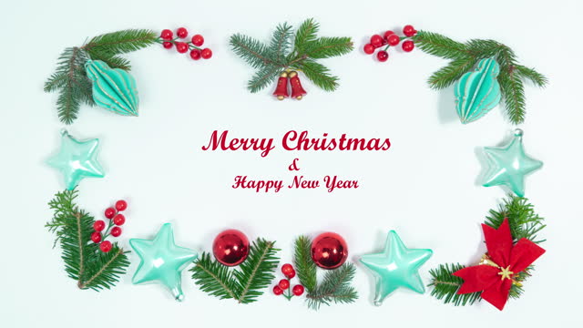 Christmas greeting card. Merry Christmas and Happy New Year.