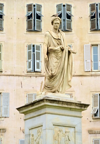 Valletta, Malta, May 4, 2023.Statue of Queen Victoria in front of the library