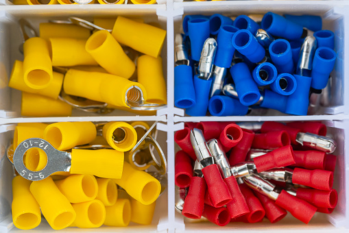 Colored assorted wire crimp connectors