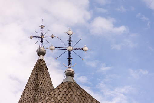 Orthodox crosses on a church cupola