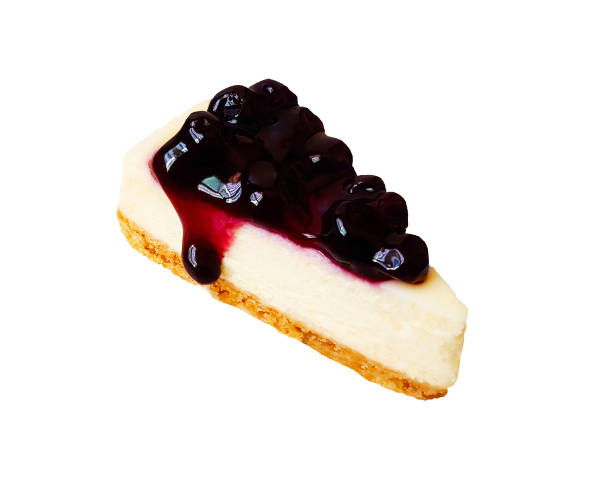 istock Blueberry cheesecake isolated on white background or make selection. Delicious dessert and Fresh fruit topping on sweet food. 1697120587