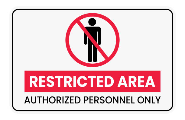 znak obszaru zastrzeżonego. znak obszaru ograniczonego, ikona, etykieta ilustracja wektorowa - restricted area sign stock illustrations
