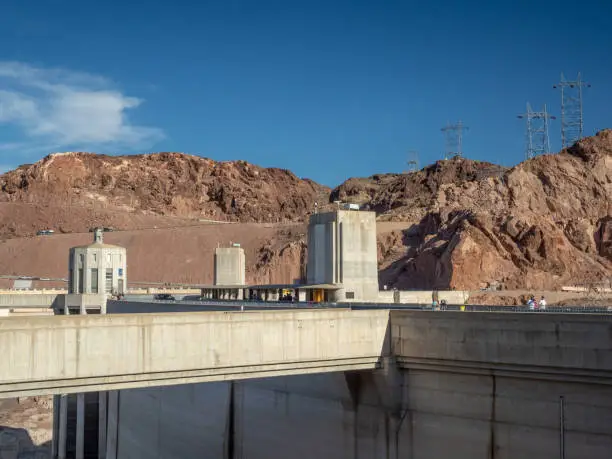 Photo of Las Vegas, Hoover Dam, Nevada, USA - Summer 2018 : [ Hoover Dam and Lake Meeads on Colorado River in Nevada Desert ]