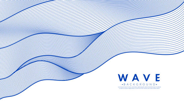 istock Blue water wave line pattern background. Abstract art wallpaper. Japanese style concept. Graphic vector flat design. 1697146924