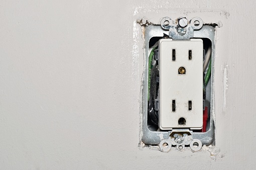 Plug Socket Left Open Dangerous Power Outlet With A Broken Plug Prong Inside And Exposed ...