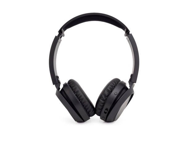 istock Black wireless headphones isolated on a white background. 1697150918