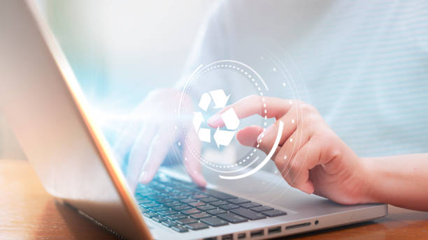 istock Teenage boy touching recycle symbol for zero waste. sustainable future, environmentally, socially accountable, and smarter. Vision and technology to enhance education. 1697201067