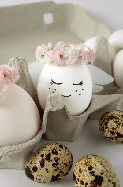 istock An angel made of an egg sits in an egg box. Easter decoration. 1697201155