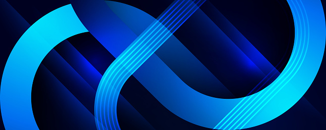 Modern futuristic dark blue glowing round line abstract background design