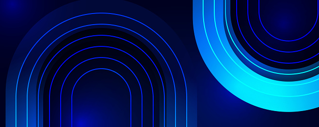 Modern futuristic dark blue glowing round line abstract background design