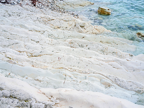 white limestone cliffs by the sea